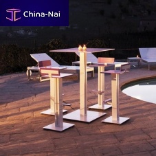 Contemporary high bar table ZERODIECI EVOlacquered metalmetal basesquare