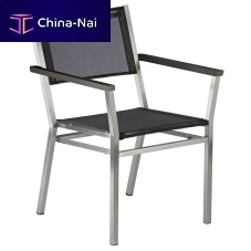 Contemporary chair Equinox CarveroutdoorTextilene®stainless steel base