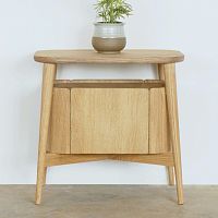 Contemporary bedside table HOLDoakwalnutrectangular