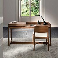 Free-standing desk ATHENAcontemporarywood veneerstraight