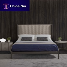Double bed HUGScontemporaryupholsteredwith headboard