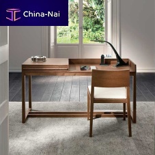 Free-standing desk ATHENAcontemporarywood veneerstraight