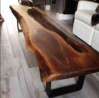 Original design coffee table LIVE EDGEoakwalnutsolid wood
