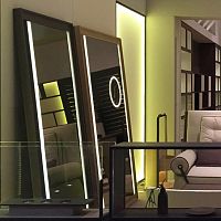 Floor-standing mirror SEVI contemporaryrectangularnatural oak