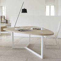 Contemporary table SevenMDFin wood fiberpainted steel base