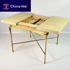 Contemporary backgammon table TB HYDRAhomebrushed brassshagreen