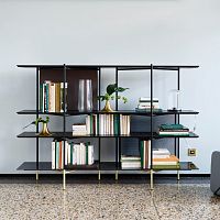 Free-standing bookcase CLYDEcontemporaryoakMDF