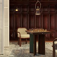 Contemporary chess table Howardhomewalnutleather