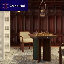 Contemporary chess table Howardhomewalnutleather