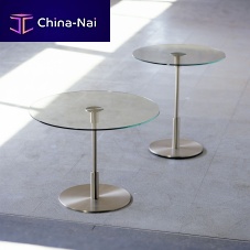 Contemporary side table Dianaglassmetal baseround