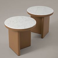 Contemporary side table AUDREYMDFmarbleMDF base