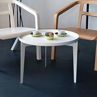 Contemporary coffee table ILLUSIONpowder-coated steelmetal baseround