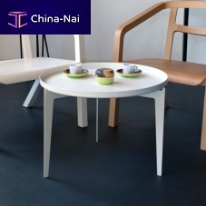 Contemporary coffee table ILLUSIONpowder-coated steelmetal baseround