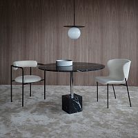 Contemporary dining table KNOCKOUT marblemetal baseround