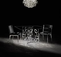 Contemporary dining table DARLINGTONglasschrome steelrectangular
