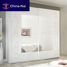 Traditional wardrobe SOLERmetalwith sliding doormirrored