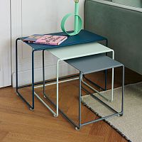 Contemporary nesting tables OULALAsheet steelsteel baserectangular