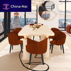 Contemporary dining table MINAHlacquered woodpolished brasslacquered wood base