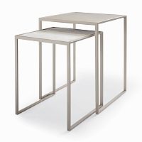 Contemporary nesting tables MINIMIZEwood veneerleathermetal base