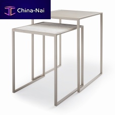 Contemporary nesting tables MINIMIZEwood veneerleathermetal base