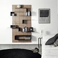 Wall-mounted shelf ABACOcontemporarywoodenpainted metal