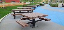 Classic table TRANSITwoodsteelrecycled plastic