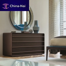 Contemporary chest of drawers AURAleatherashby Marelli and Molteni
