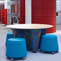 Contemporary table AWAY FROM THE DESKwoodenwooden baseround