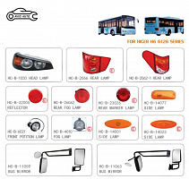 Оптика, зеркала для автобуса HIGER  XIAMEN AVIO AUTO  Parts CO.,LTD