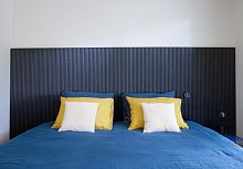Double bed headboard Hollywoodcontemporarycarbon fiberanthracite