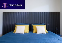 Double bed headboard Hollywoodcontemporarycarbon fiberanthracite