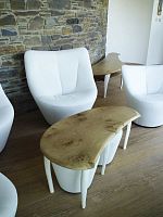 Contemporary coffee table ANDA CURVEwoodenhalf moonhome