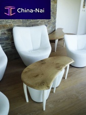 Contemporary coffee table ANDA CURVEwoodenhalf moonhome