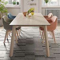 Contemporary table MERLOTceramicwooden baserectangular