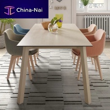 Contemporary table MERLOTceramicwooden baserectangular