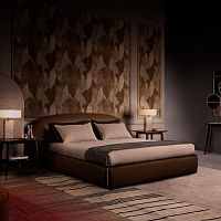 Double bed Toledocontemporaryupholsteredwith upholstered headboard
