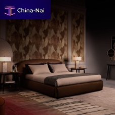 Double bed Toledocontemporaryupholsteredwith upholstered headboard