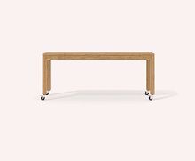 Contemporary sideboard table IRAKLITOSoakrectangularon casters