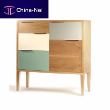 Contemporary bar cabinet MUSE lacquered MDFnatural oak