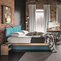 Double bed Tivolicontemporarywith upholstered headboardwith in-base storage