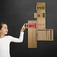 Wall-mounted shelf CALENDARcontemporarywoodenwith storage compartment