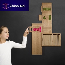 Wall-mounted shelf CALENDARcontemporarywoodenwith storage compartment