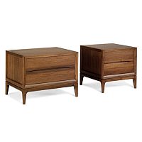 Contemporary bedside table BRADplywoodAmerican walnutamerican walnut base