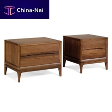 Contemporary bedside table BRADplywoodAmerican walnutamerican walnut base