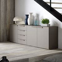 Contemporary sideboard lacquered woodgraybeige