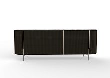 Contemporary chest of drawers KUMI lacquered woodashmetal