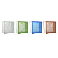 Square glass brick NUVOLA3Dfor facadecolored