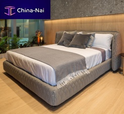 Double bed Redondocontemporaryupholsteredwith headboard