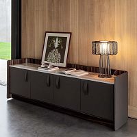Contemporary sideboard Gentlemanwoodenleathermarble