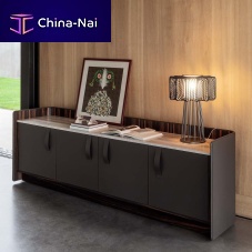 Contemporary sideboard Gentlemanwoodenleathermarble